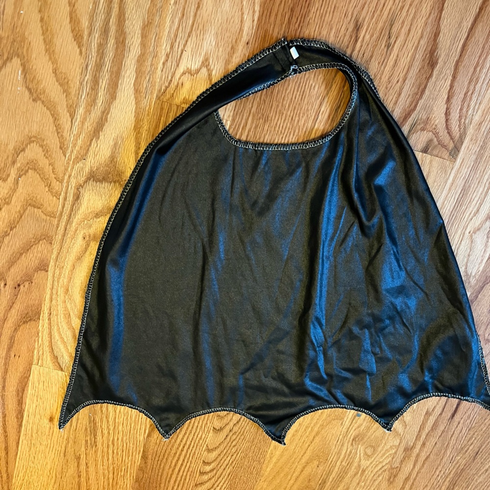 Girls Batgirl Costume Dress-Cape-Mask - Picture 3 of 4
